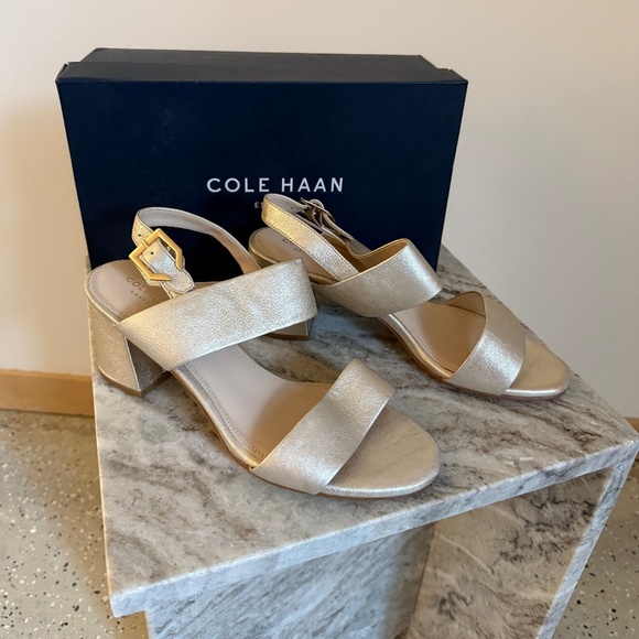 Cole Haan Gold Metallic City Sandal - Picture 1 of 4